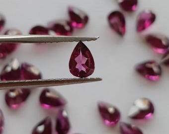 Natural Rhodolite Garnet Pear Cut | Raspberry Red Garnet Loose Gemstones | January Birthstone Jewelry