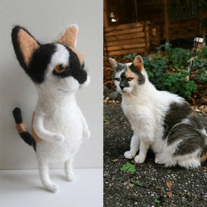 Custom made cat portrait, Needle felted cat sculpture, Handmade, Replica, All dog or cat breeds made to order