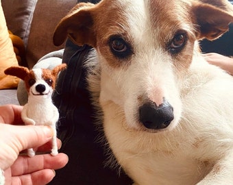 Felted Pet Portrait, Custom Wool Dog Sculpture, Personalized Gift