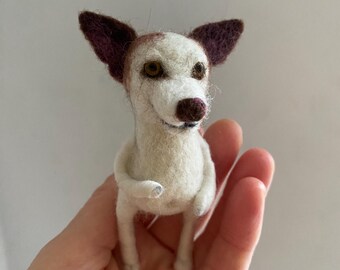 Needle Felted Pet Portrait, Custom Dog/Cat Brooch, Wool Keychain, Pet loss