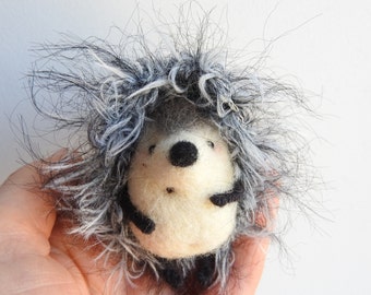 A personalized gift, White Hedgehog brooch for Christmas gifts ideas
