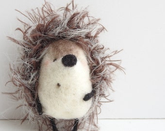 A personalized gift, Needle felted Hedgehog brooch for Christmas gifts ideas