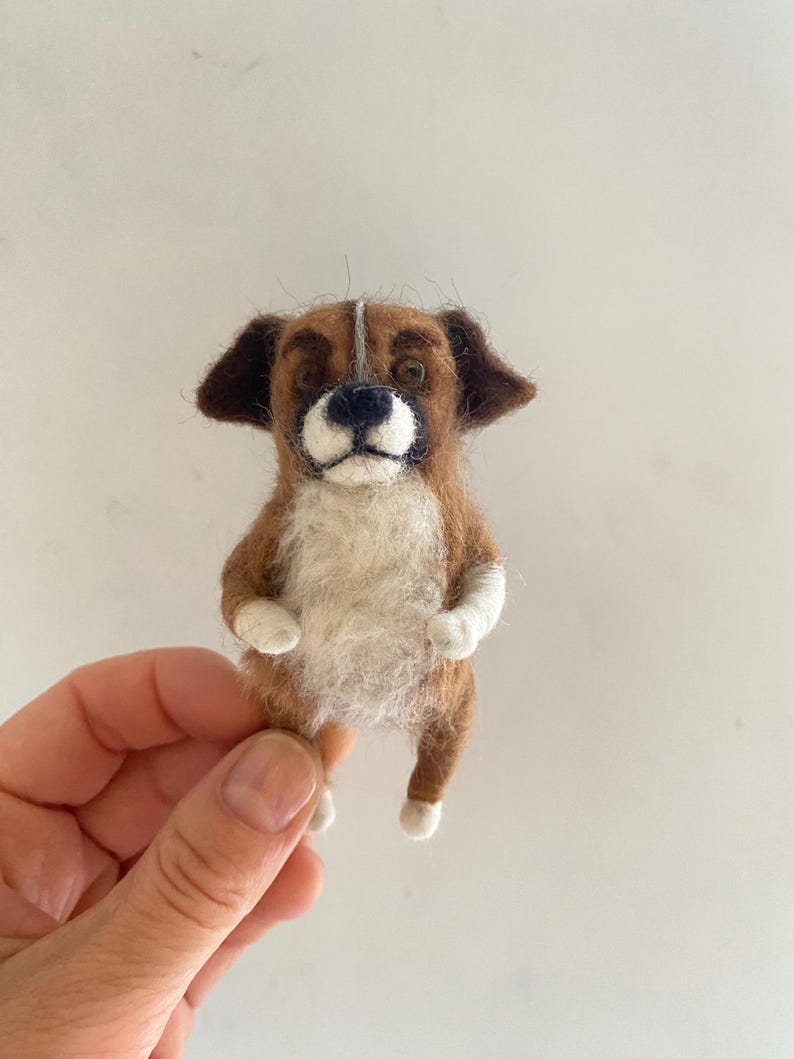 Custom Felt Pet Portrait, Wool Dog Sculpture, Personalized Gift, Pet loss keepsake image 9