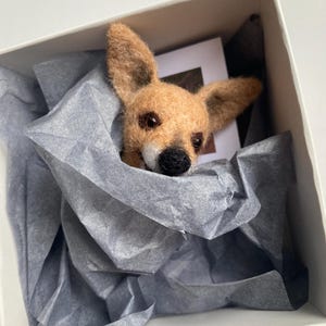 Custom Felt Pet Portrait, Wool Dog Sculpture, Personalized Gift, Pet loss keepsake image 3