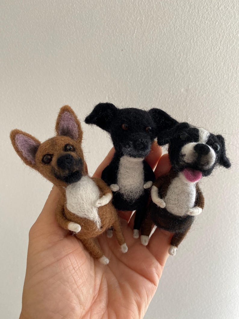 Custom Felt Pet Portrait, Wool Dog Sculpture, Personalized Gift, Pet loss keepsake image 18