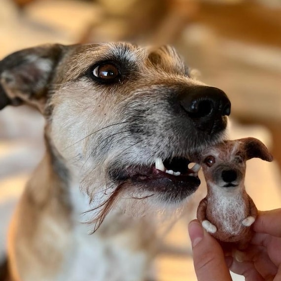 Custom Felt Pet Portrait, Wool Dog Sculpture, Personalized Gift, Pet loss keepsake