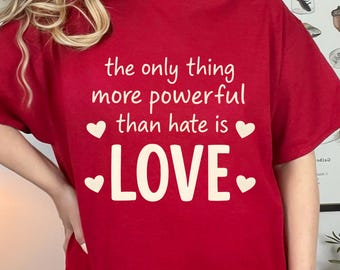 " Inspirierendes Liebeszitat PNG - ""Love Over Hate"" Motivationsspruch Minimalistische Typografie png (Digitaler Download)"