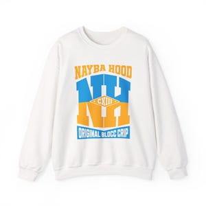 Original Blocc Crip Sweatshirt, 113 Nayba Hood (Men's Regular Fit) White