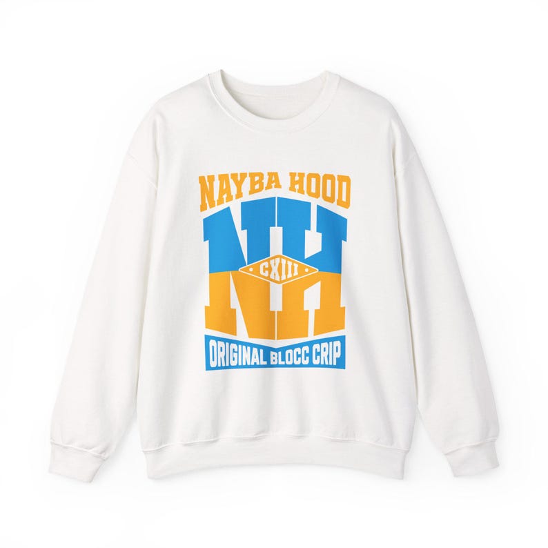 Original Blocc Crip Sweatshirt, 113 Nayba Hood (Men's Regular Fit) White