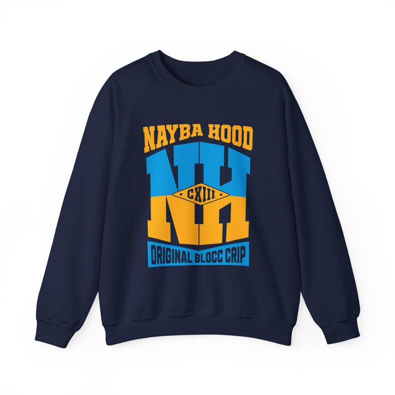 Original Blocc Crip Sweatshirt, 113 Nayba Hood (Men's Regular Fit) Navy