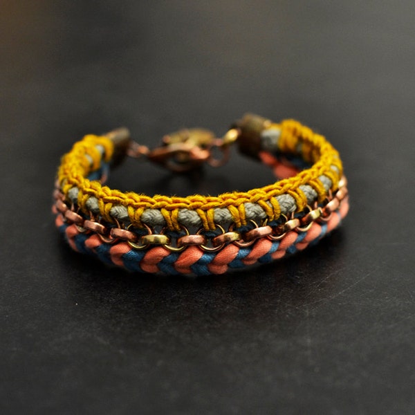 Surfer Bracelet, Hippie Style, Crochet Bracelet, Boho Bracelet, Friendship Bracelet, Woven Bracelet, Colorful Bracelet, Ibiza Jewelry, 