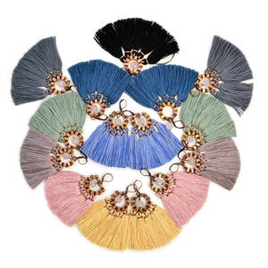 Rosa Tassel Ohrringe, Quasten Ohrringe, Boho Ohrringe, Fransen Ohrringe, Hippie Ohrringe, Große Ohrringe, Statement Ohrring Bild 7