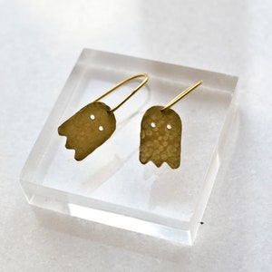 Ghost Earrings, Hammered Brass Dangle Earrings, Phantom Pendant, Demon Earrings image 5