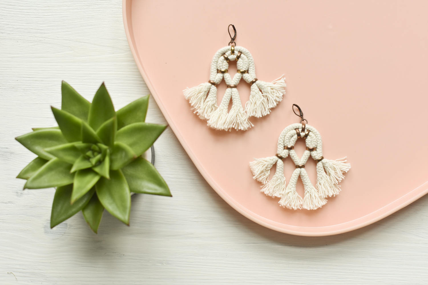 Tassel Earrings Off White Earrings Large Earrings Statement Etsy