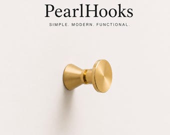 Solid Brass Wall Hook | Scandinavian Minimalist Coat Hook | Modern Bathroom Towel Hook |  Brass Wall Organizer | Entryway Home Decor