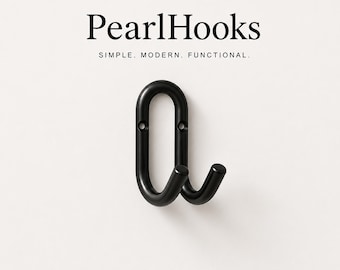 Black Wrought Iron Wall Hook | Scandinavian Minimalist Coat Hook | Modern Entryway & Bathroom Organizer |  Iron Towel Hook Decor