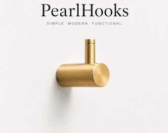 Solid Brass Wall Hook | Scandinavian Minimalist Coat Hook | Modern Bathroom Towel Hook |  Brass Wall Organizer | Entryway Home Decor