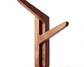 Solid Black Walnut Coat Hook | Modern Entryway Wall Hanger, Mortise Tenon Craft