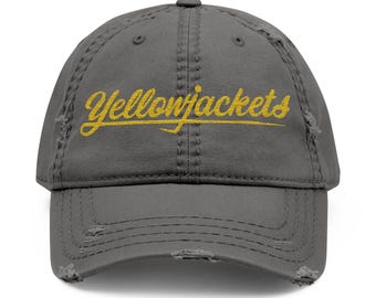 Yellowjackets TV Series Distressed Cap: Embroidered Vintage Logo Dad Hat