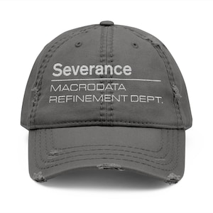 Embroidered Distressed Hat - SEVERANCE TV Series Fan Cap, Apple TV Show Apparel, Vintage Baseball hat, Retro Style Hat, Pop Culture