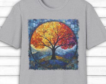Mosaic Tree of Life T-Shirt: Nature Graphic Unisex Tee