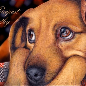 Tarjeta de condolencias de Kat Busby. Lamento su pérdida. Arte original creado por una pequeña empresa artesanal de Dorset. Tamaño A6.