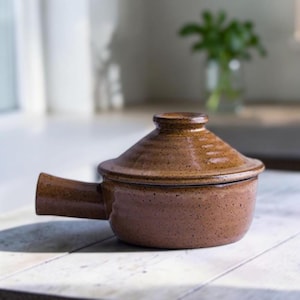 Stone Soup Pot with Lid, Rustic Stoneware Pot, Japanese Clay Casserole Pot, Small Stew Pot, Kitchen Cookware Gift, Kitchen Essentials