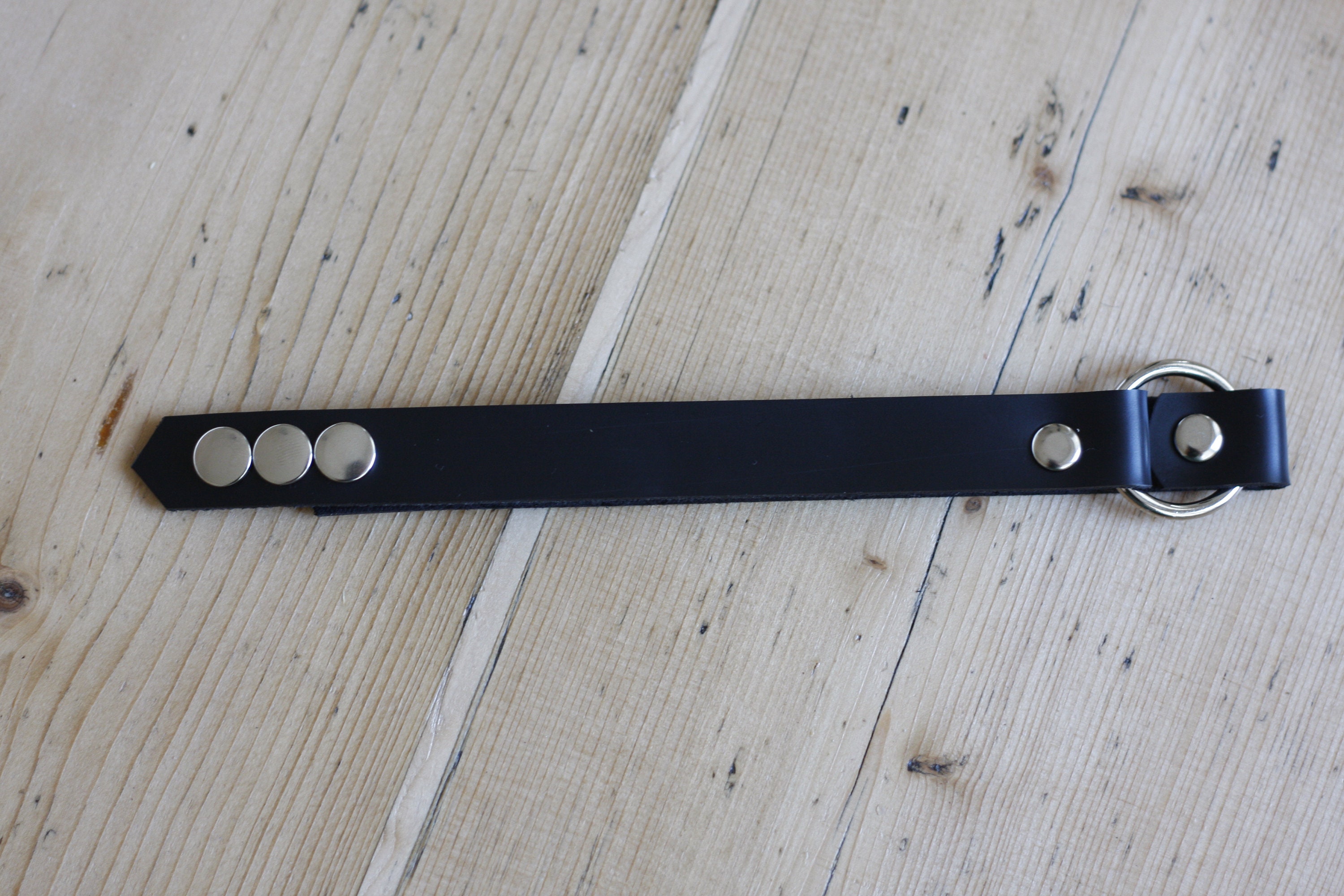 Leather Choker With O Ring And D Ring, *available Boxed main image 0