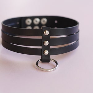 Handmade Black Genuine Leather choker/collar 30 mm width