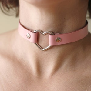 Faux Leather Choker Collar Thin Black Emo Choker Vegan 