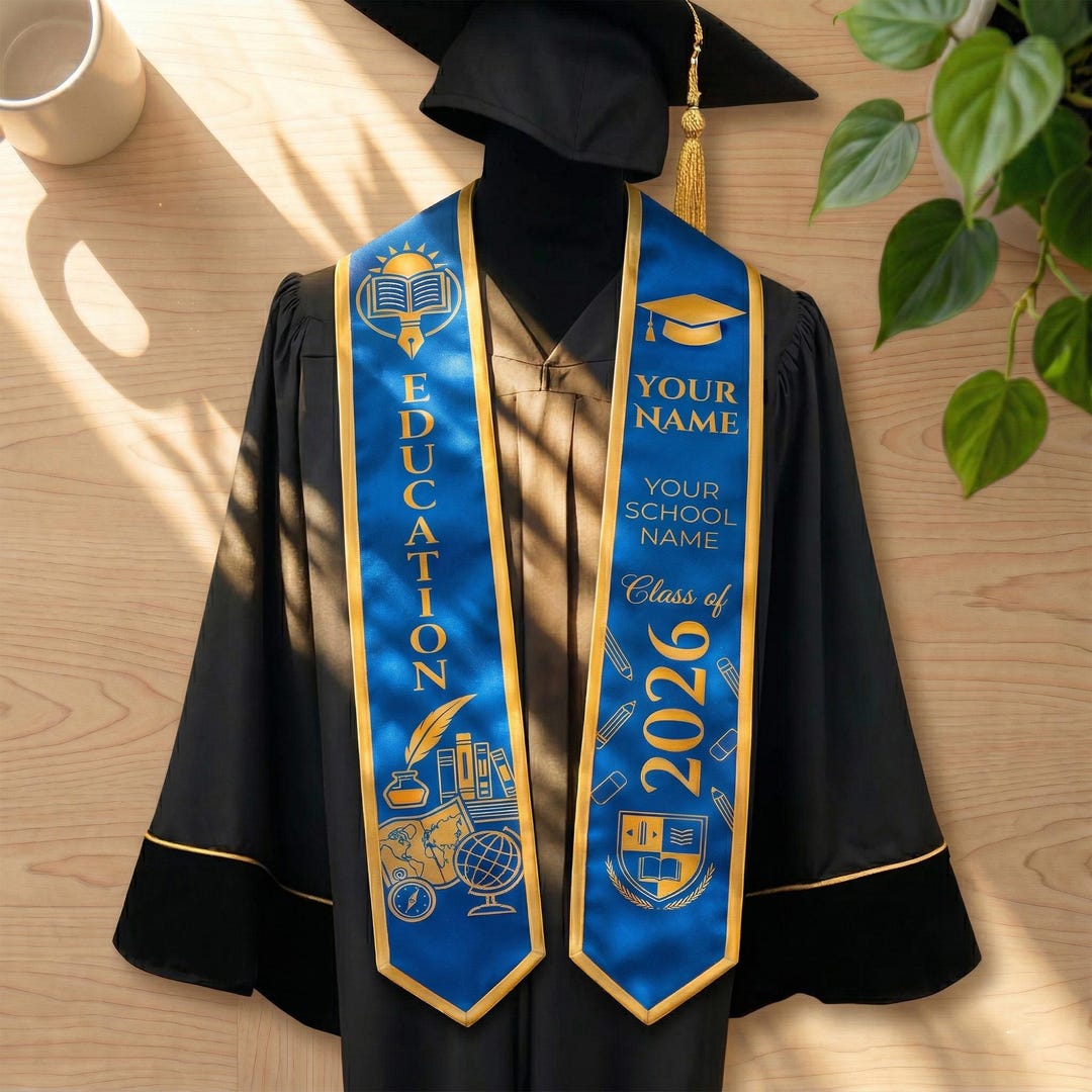 Personalized Education Graduation Stole, Custom Name College Stole ...