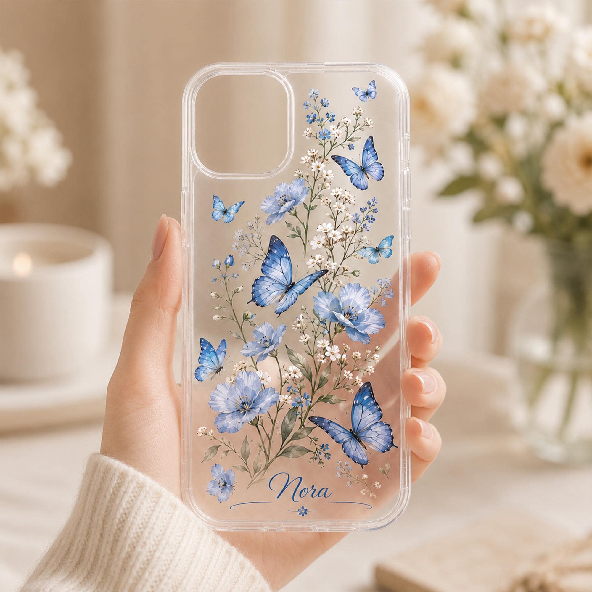 Blue Butterfly Phone Case - Etsy