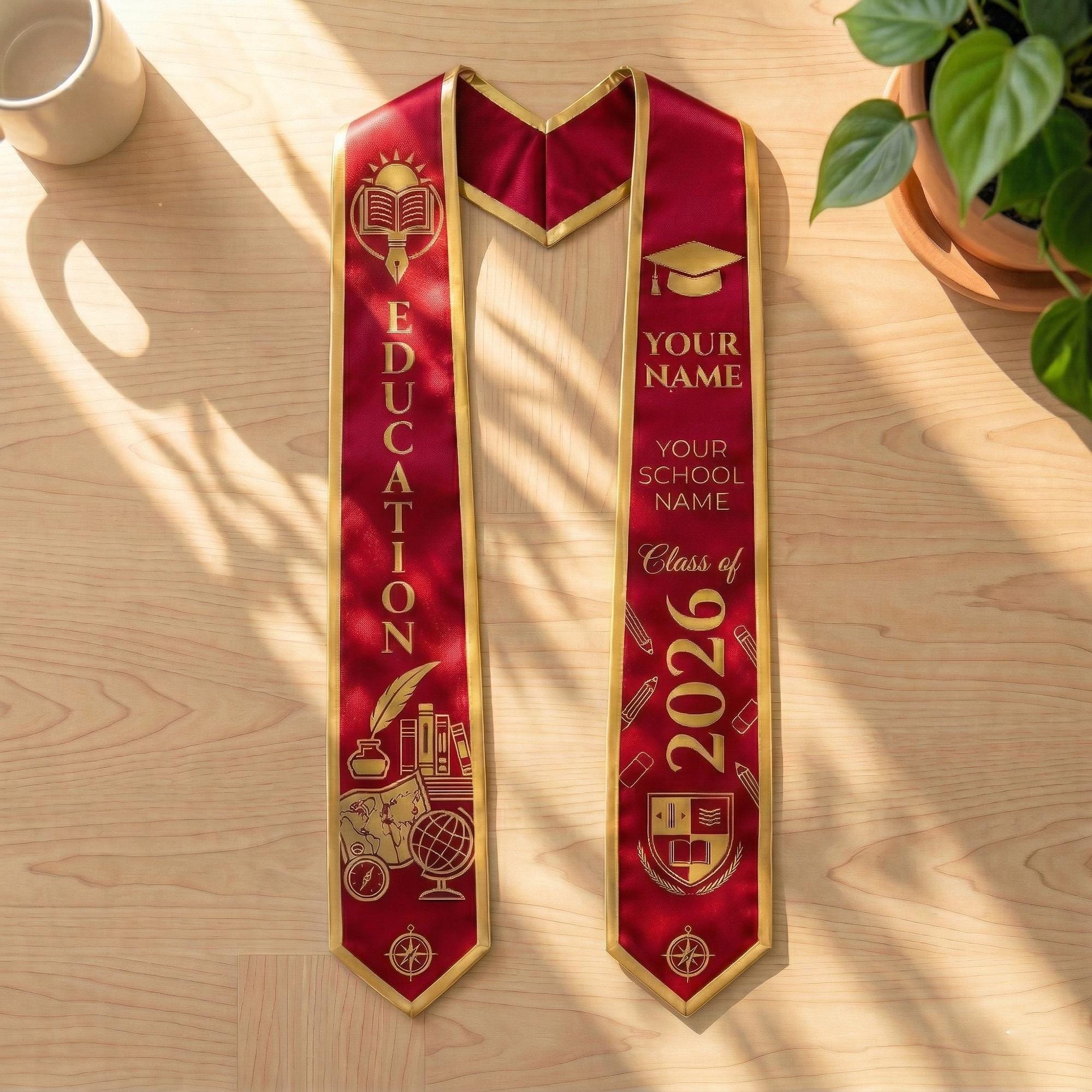 Personalized Education Graduation Stole, Custom Name College Stole ...