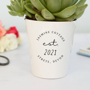 New Home Plant Pot Est Year Personalised Housewarming Gift image 2
