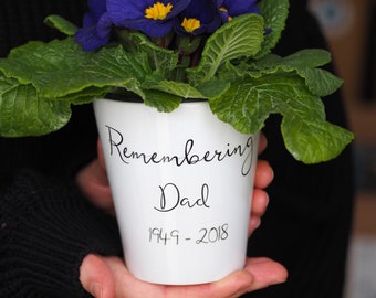 Personalised Remembrance Plant Pot - Remembrance Gift - Sympathy Gift - Memorial Gift - Sorry for your loss gift - Remembering loved ones