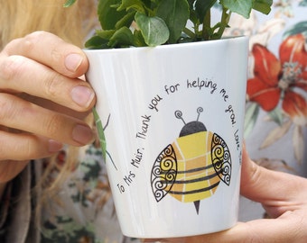 Personalized Nursery Teacher Plant Pot: Jewel Bug Design