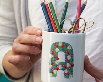 Wildflower Alphabet Ceramic Storage Pot