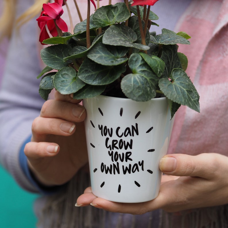 Slogan Plant Pot 'You can grow your own way' Etsy