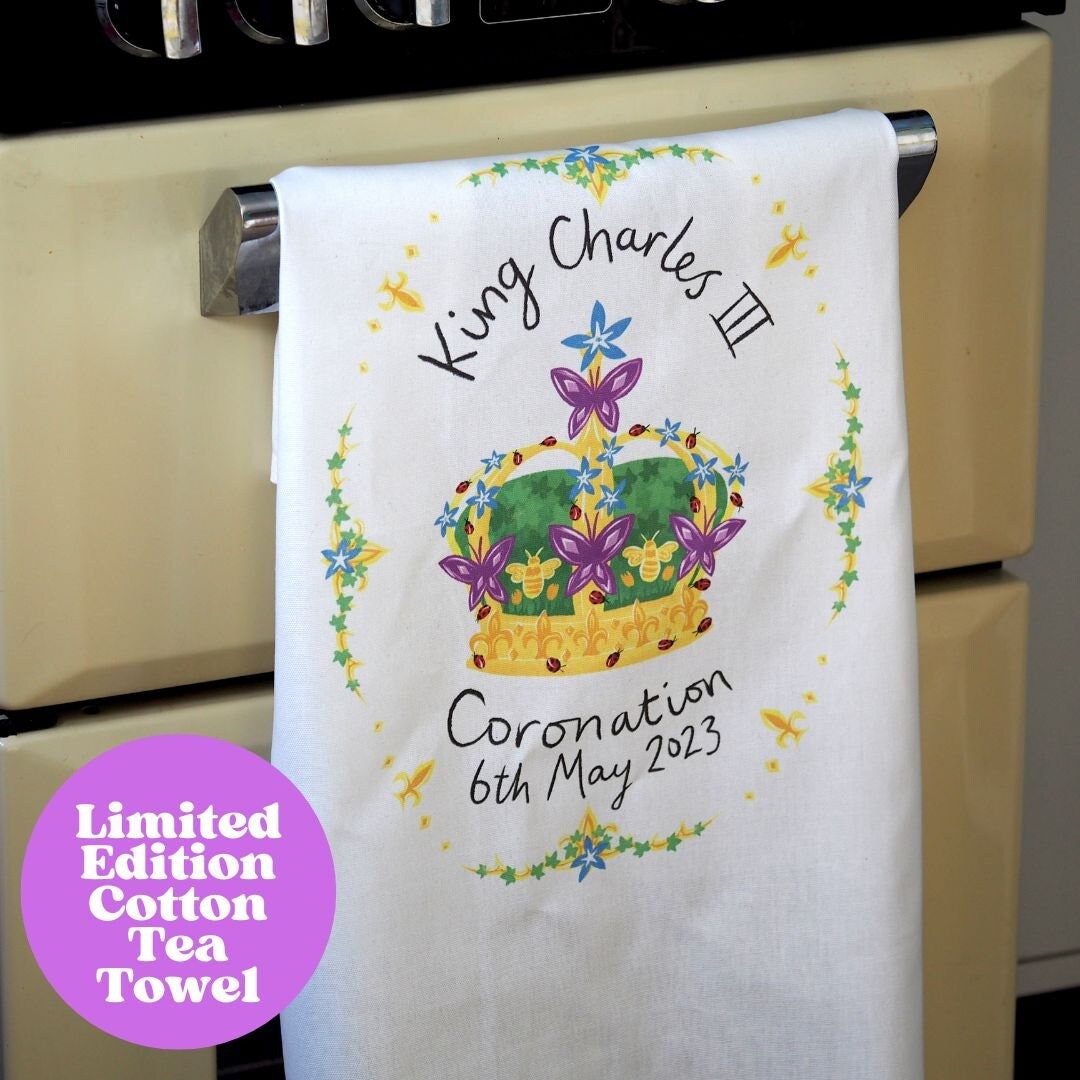Coronation Tea Towel 2023 HM King Charles III Tea Towel British Monarch