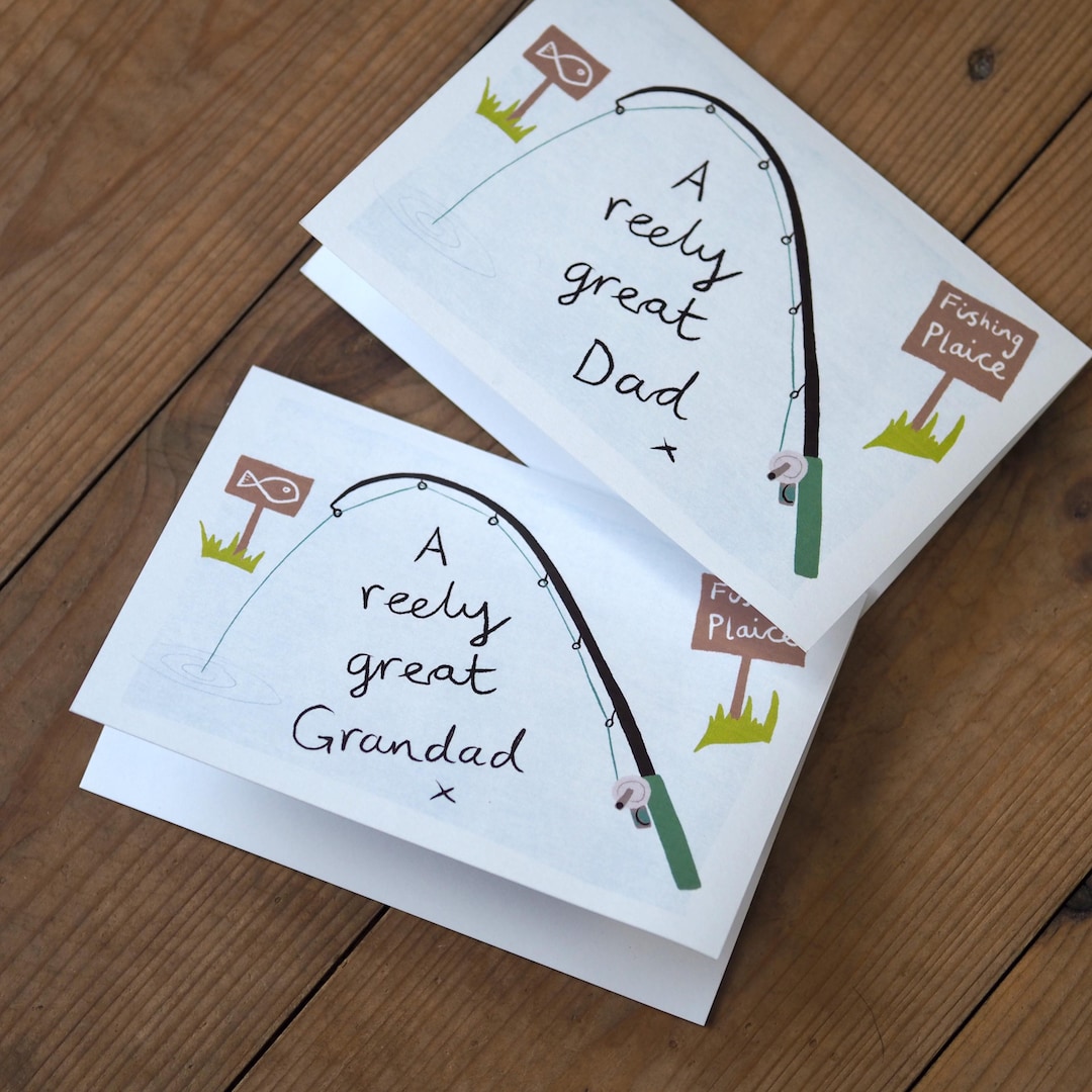 Funny Fishing Card for Dad or Grandad: Father's Day Angler Card - Etsy UK