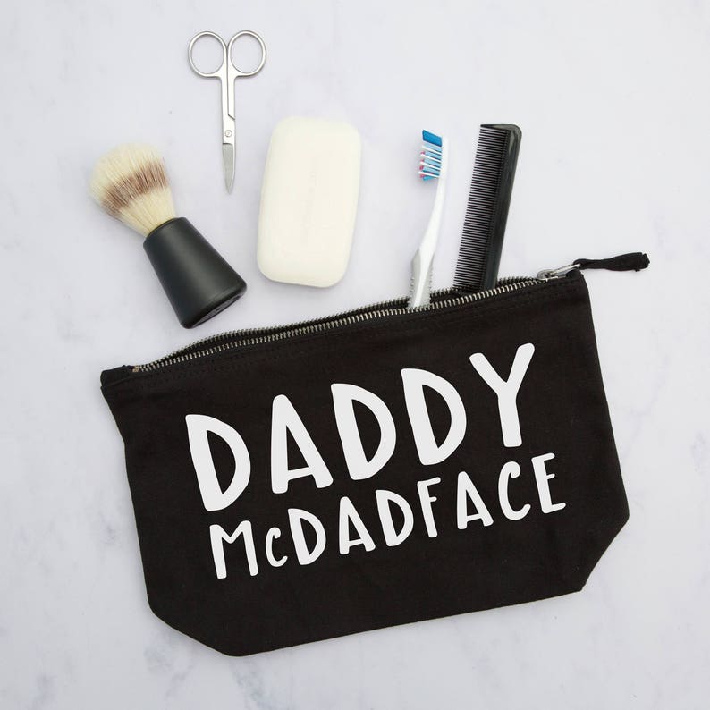 Daddy Mc Dad Face pouch wash bag travel bag dad gift zipped pouch gift for dad gift for him father's day gift funny dad gift image 1