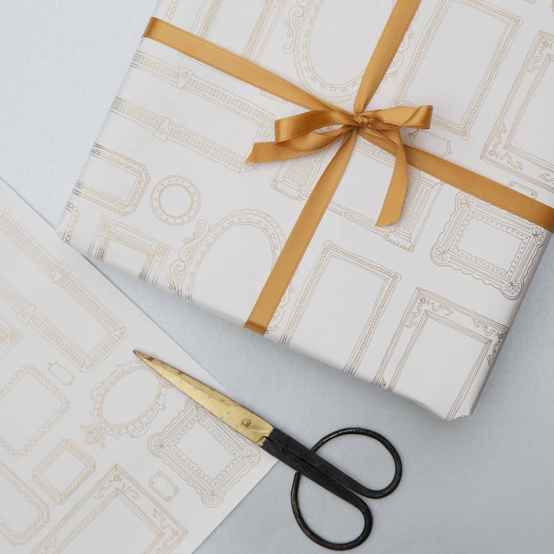 Metallic Gold Gift Wrap Wrapping Paper Gallery Wall Art Picture Frame