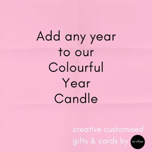BIRTHDAY CANDLE Add Any Year 40th Birthday gift for her 50th, 60th, 70th, 30th, 21st, 18th candle gift Scented soy wax eco candle image 4