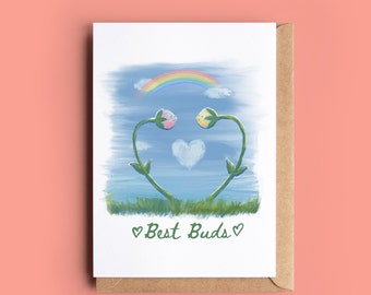 Best Buds Card - Funny Best friend card - gardener card - Galentines / Valentine's Anniversary card for boyfriend, girlfriend, husband, wife