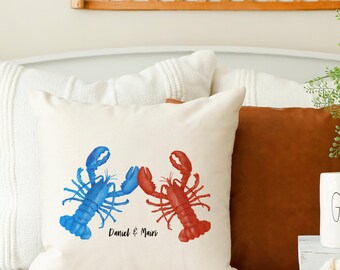 Personalised lobster cushion - perfect partner gift! Ideal anniversary gift, Valentine's gift - boyfriend birthday present - friends lobster