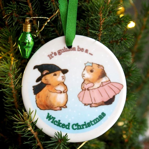 Guinea Pig Christmas Ornament: Glinda Elphaba, Wizard of Oz