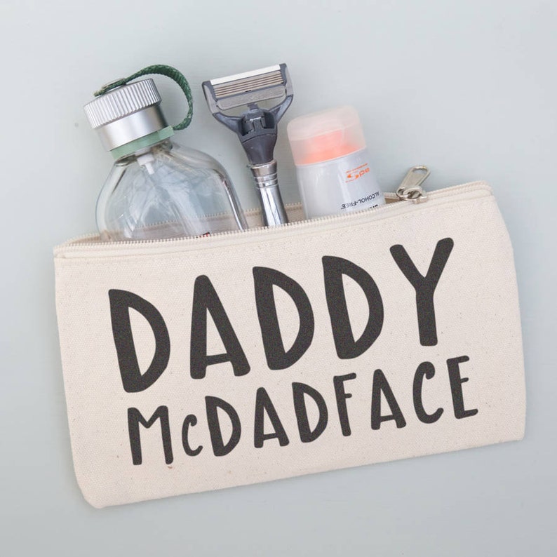 Daddy Mc Dad Face pouch wash bag travel bag dad gift zipped pouch gift for dad gift for him father's day gift funny dad gift image 2