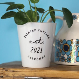 New Home Plant Pot Est Year Personalised Housewarming Gift image 1