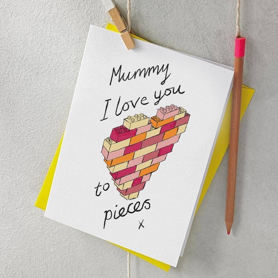 Lego Heart Card for Mummy – Mother's Day, Birthday