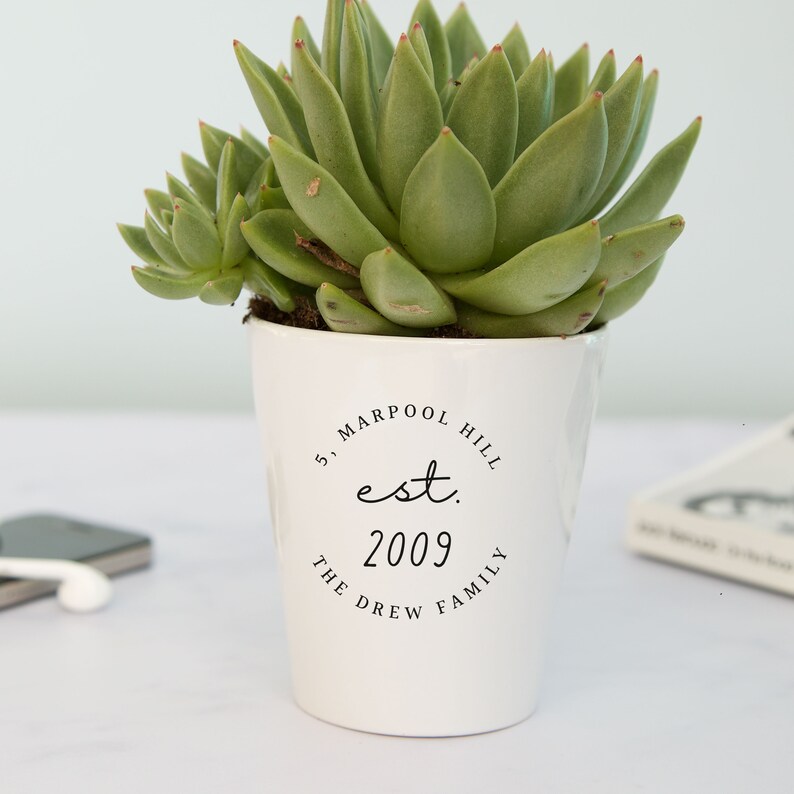 New Home Plant Pot Est Year Personalised Housewarming Gift image 3